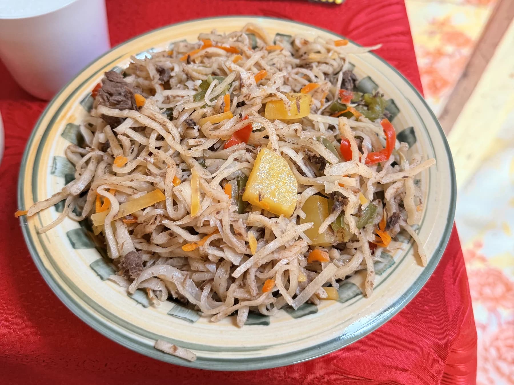 A plate of Mongolian noodles